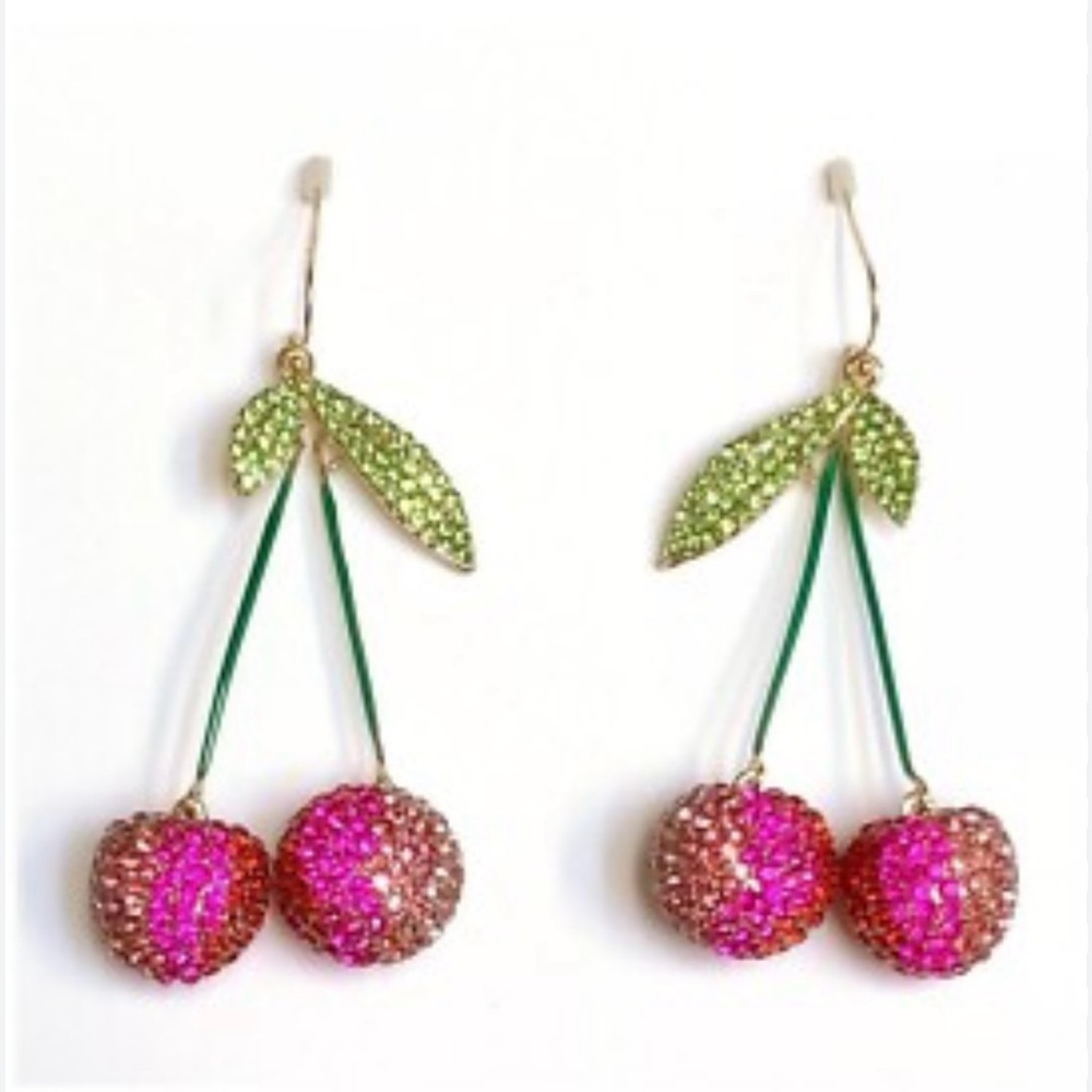 Piper K Cherry Glass Dangle Earrings